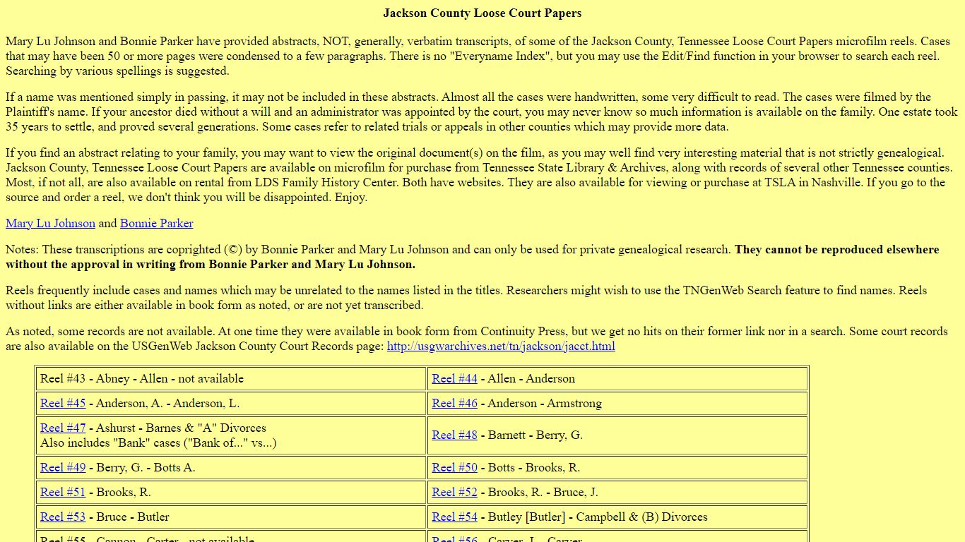 Jackson County, TN Court Records - TNGenWeb